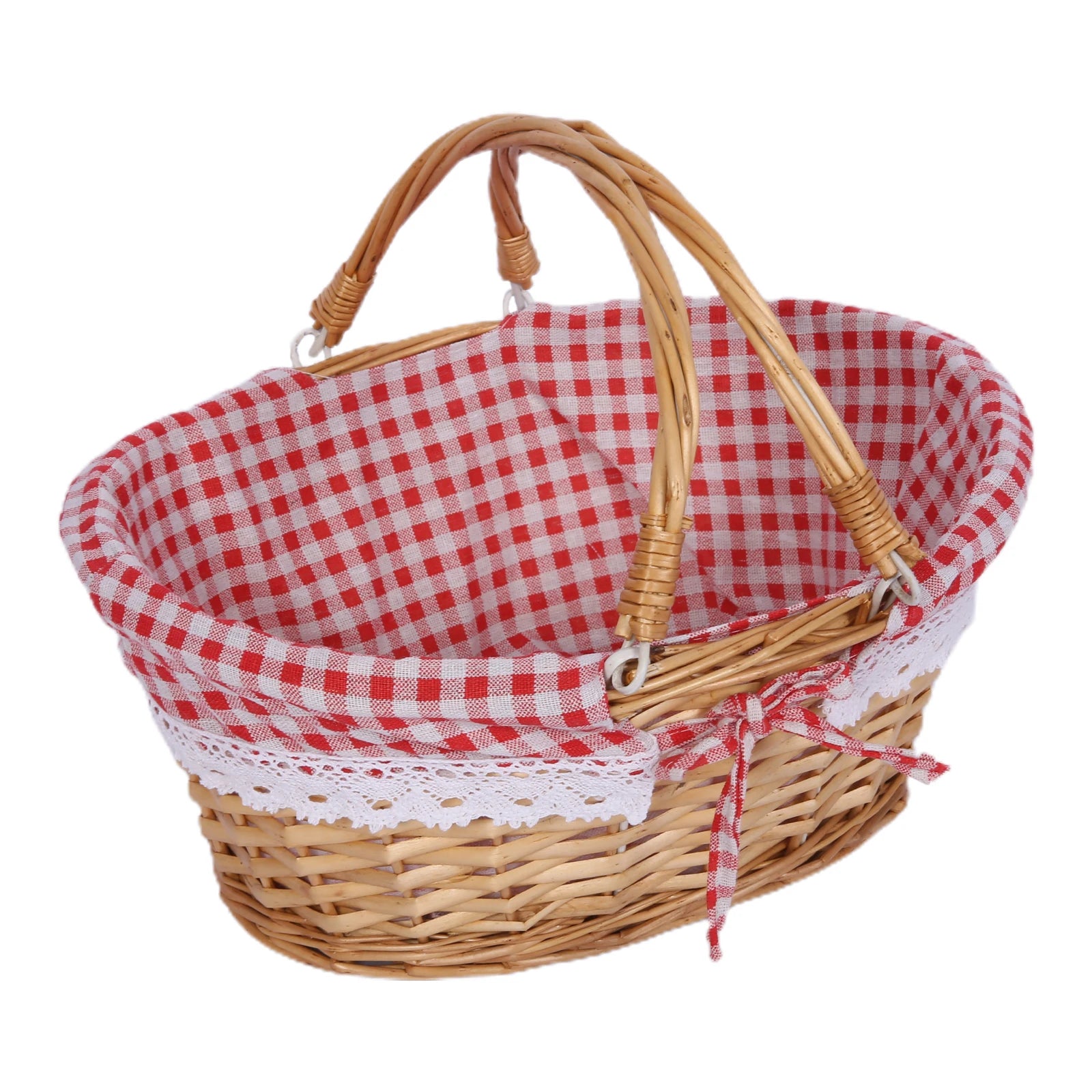 Flätad picknickkorg i rotting