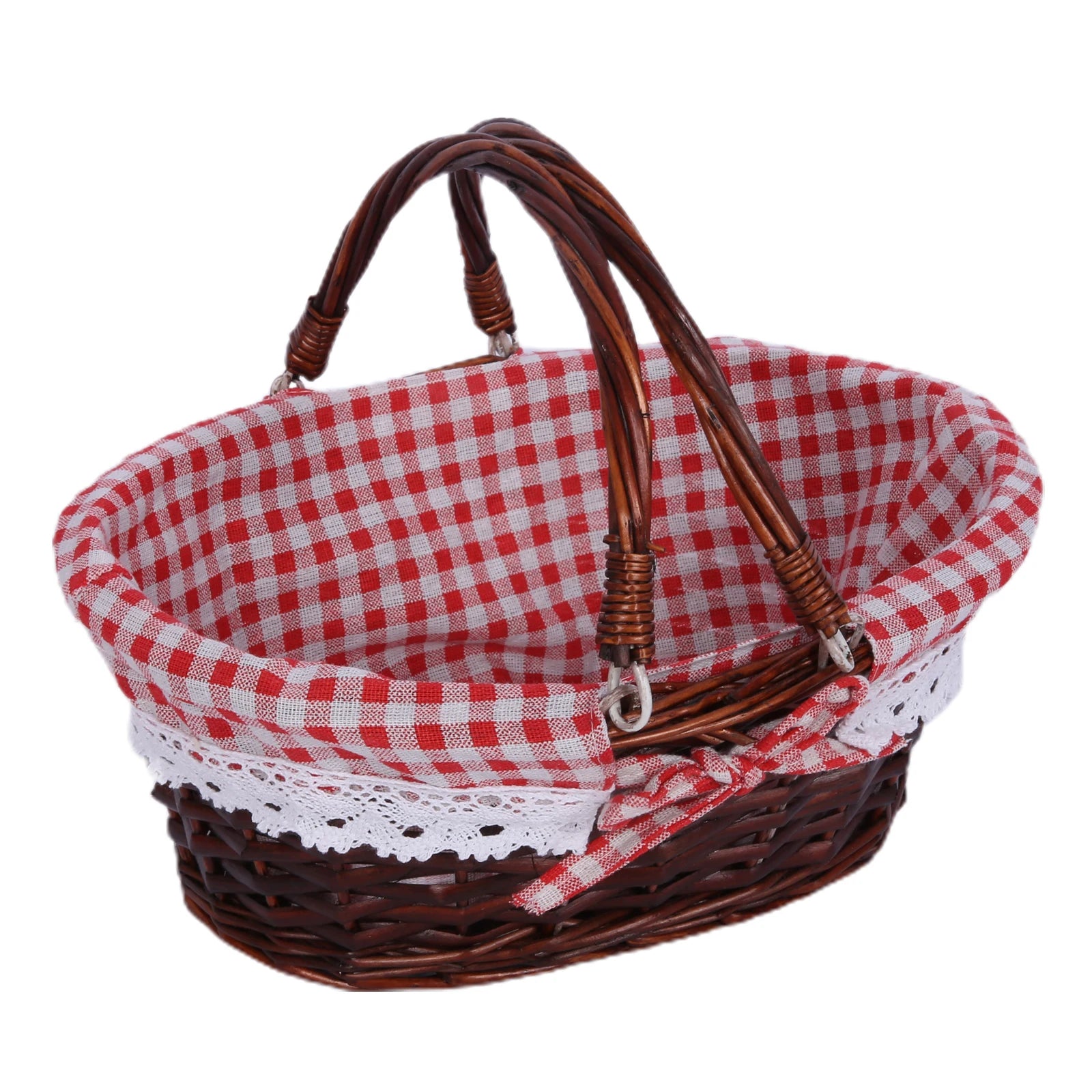 Flätad picknickkorg i rotting